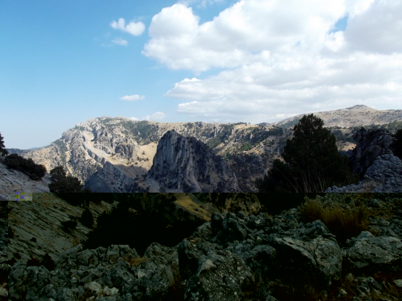 Buscando la bajada por el barranco de La Tabarrera hacia las lagunas, con un bonito panorama, que ya anduvimos estando todo verde.